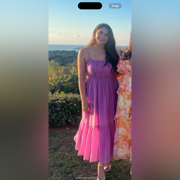 Abercrombie & Fitch Low Back Tiered Purple Maxi Dress - Picture 4 of 4